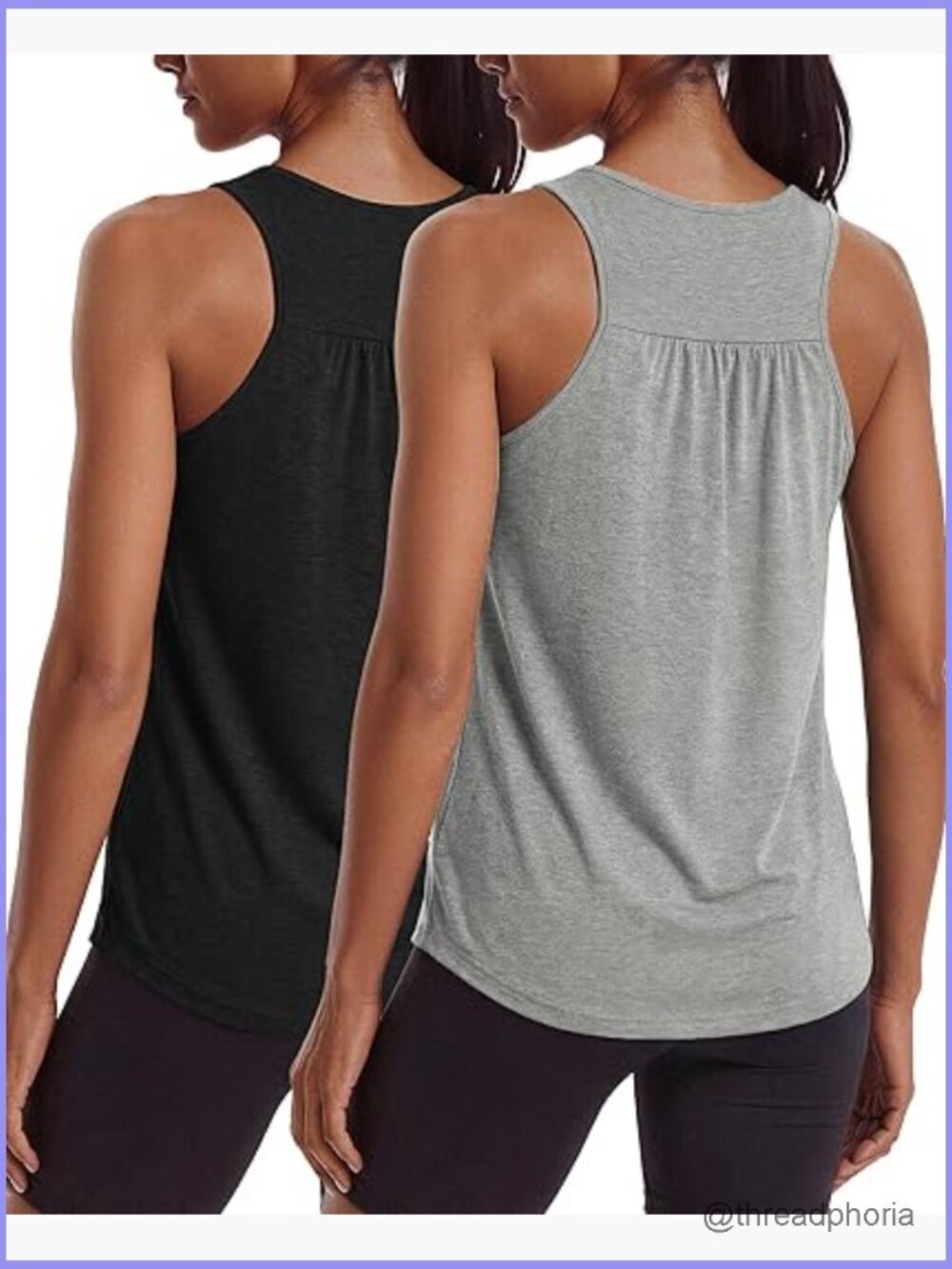Women's Racerback Tank Top Sleeveless Athletic Yoga Running Shirt 2 Pack S-3XL